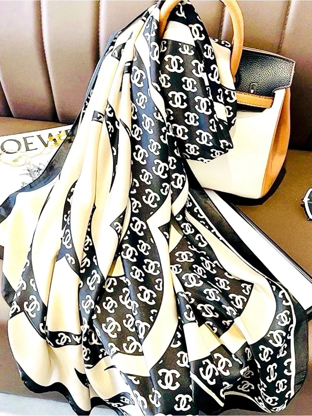 Luxury Silk Feel Scarf Shawl Wrap 180 x 90 cm | Elegant Oversized Fashion Scarf